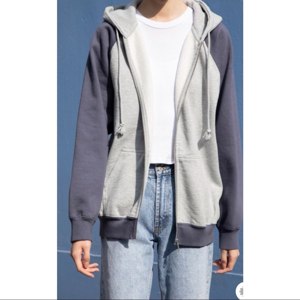 Brandy Melville-Grey and navy blue sweater